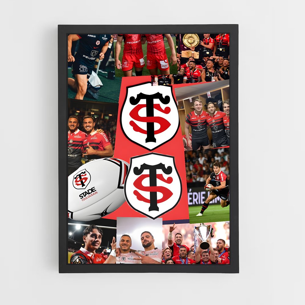 Poster Triomphe Rouge et Noir – affiche Rugby (vue 2)